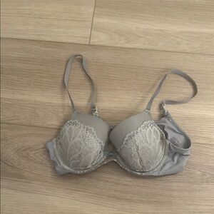 Auden Green Underwire Bra with Lace Overlay